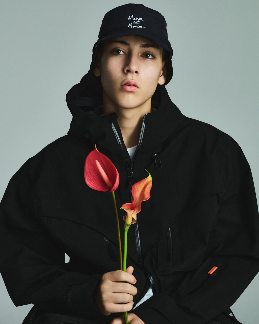 Maison not Maison ジャケットとカラーの花